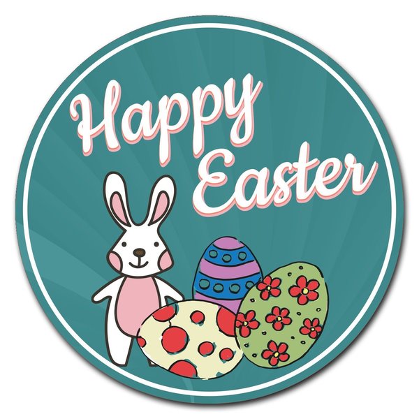 Signmission Happy Easter 2 Circle Corrugated Plastic Sign C-12-CIR-Happy Easter